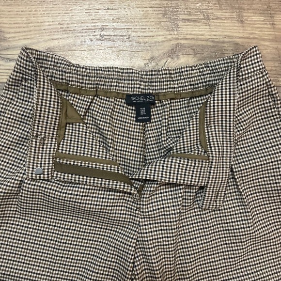 RACHEL ZOE Houndstooth Wide Leg Cropped Pants Women's Size 10 SHORT - Picture 3 of 10